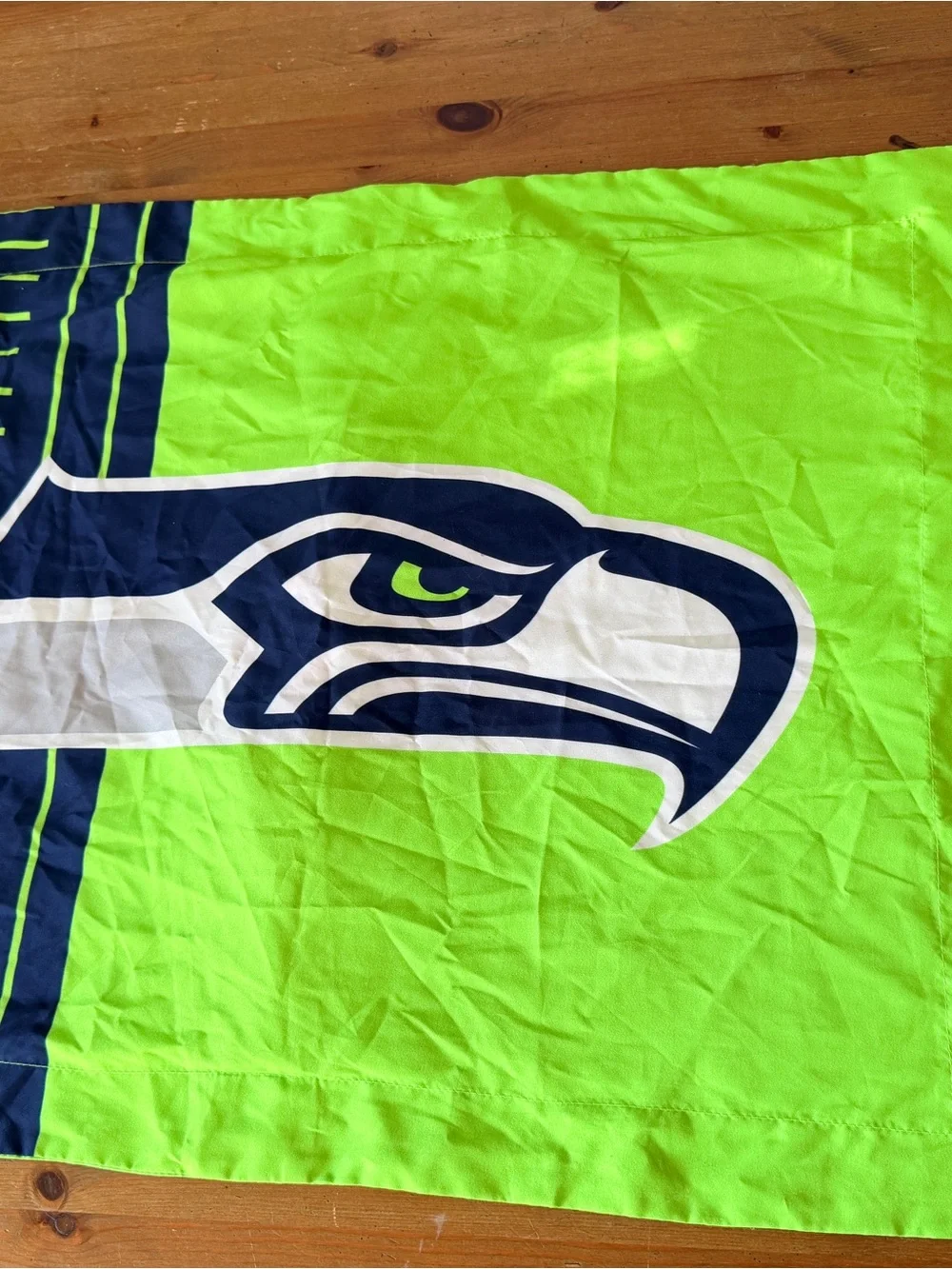 Officially licensed Seattle Seahawks standard pillow sham Green Blue Football